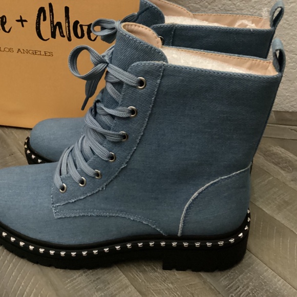 CHASE AND CHLOE Mira Studded Lug Combat Boot (Women), size 8 - Picture 11 of 11